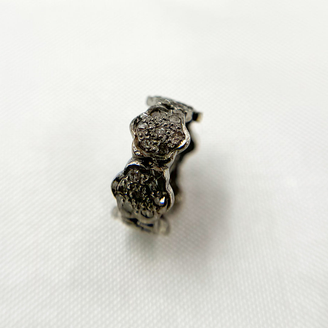 DC741. Diamond Sterling Silver Spacer Bead