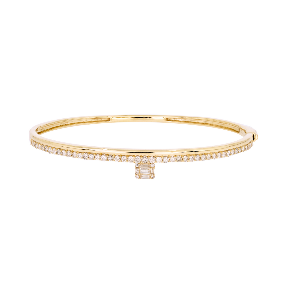 DBG00058. 14K Solid Gold Diamond Bangle