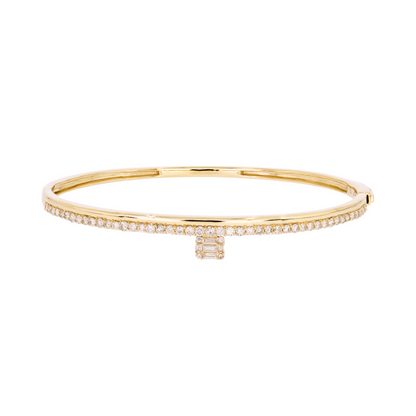 DBG00058. 14K Solid Gold Diamond Bangle