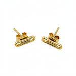 Load image into Gallery viewer, EFA54272. 14K Solid Yellow Gold Diamond Stud Earring