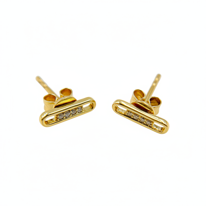 EFA54272. 14K Solid Yellow Gold Diamond Stud Earring