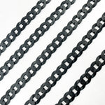 Load image into Gallery viewer, V78BR. Black Rhodium Matt Sterling Silver Flat Curb Chain
