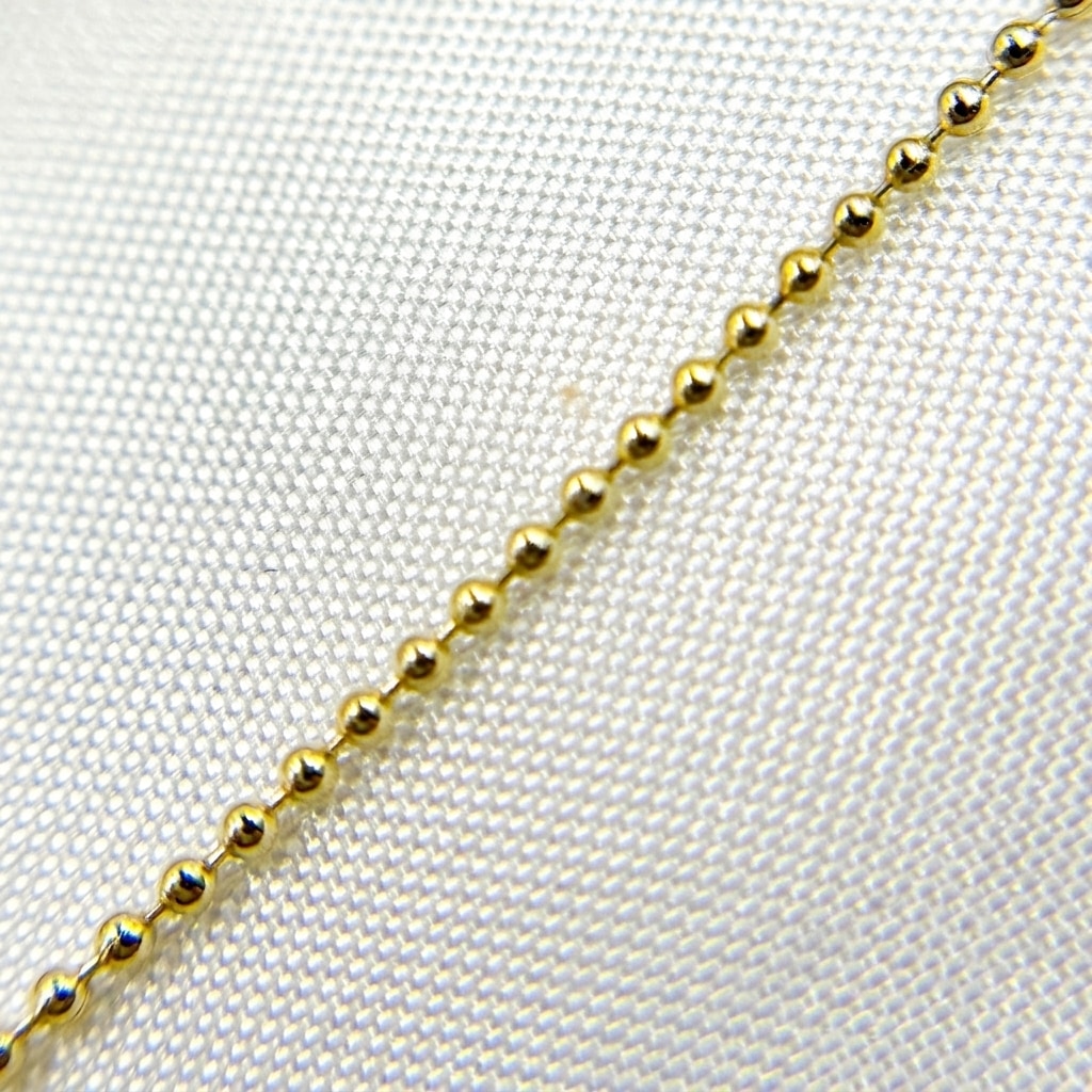 100CP. 14K Solid Gold Ball Necklace