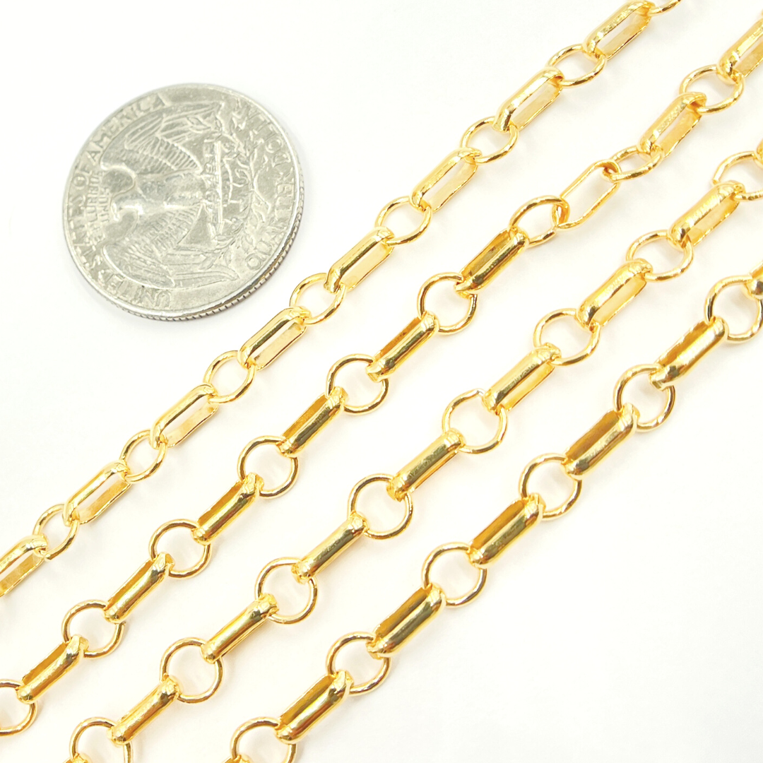 591GF. 14K Gold Filled Round and Large Link Chain.