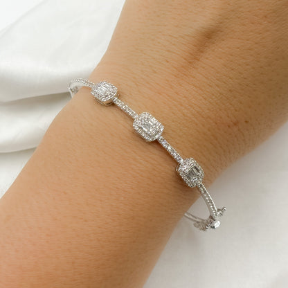 BNL68161. 14K White Solid Gold Diamond Bracelet