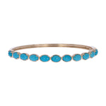 Load image into Gallery viewer, BNZ68725. 14K Solid Yellow Gold Diamond and Gemstone Bangle