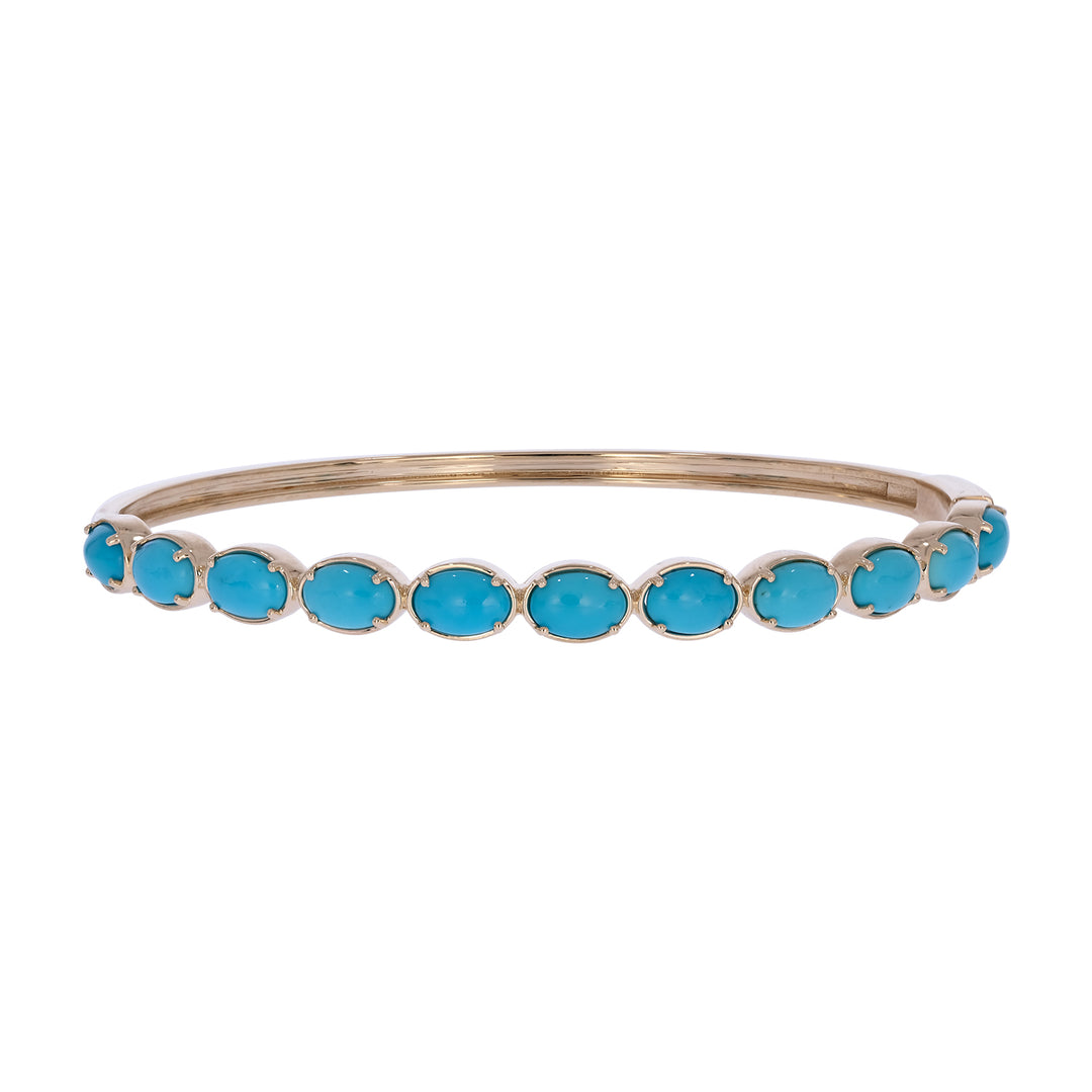 BNZ68725. 14K Solid Yellow Gold Diamond and Gemstone Bangle