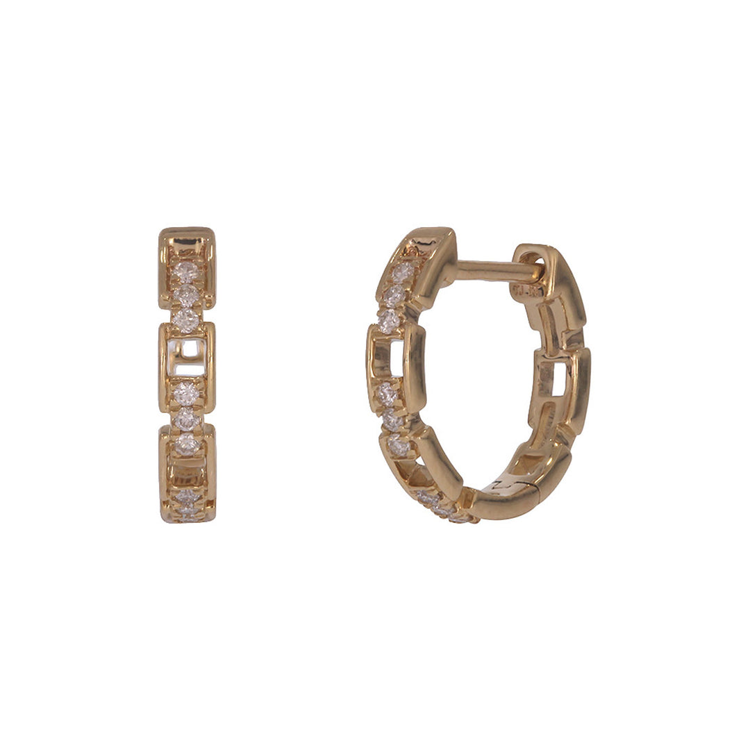 EHC57631. 14k Solid Gold Diamond Hoop Earrings