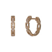 EHC57631. 14k Solid Gold Diamond Hoop Earrings