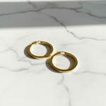 Load image into Gallery viewer, GER156. 14K Solid Gold Hollow Flat Hoop Earrings