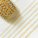 Load image into Gallery viewer, Gold Plated Enamel 925 Sterling Silver White Enamel Chain. V245WTGP
