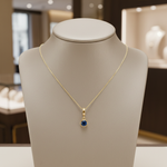 Load image into Gallery viewer, CMF00357B. 14K Solid Gold Blue Natural Diamond Round Charm