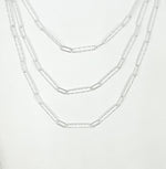 Load image into Gallery viewer, 925 Sterling Silver Hammered and Round Paperclip Link Chain. V3SS
