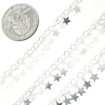 Load image into Gallery viewer, 925 Sterling Silver Dangle 5mm Star Chain. V71SS
