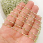 Load image into Gallery viewer, PER6. Peridot Gemstone Sterling Silver Wire Chain
