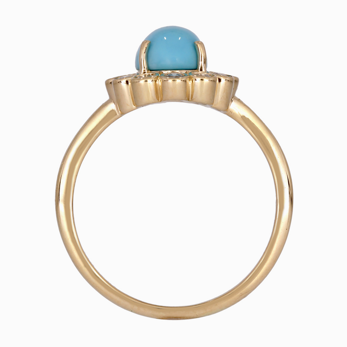 Buy 14K Solid Gold Antique Turquoise and Diamond Ring