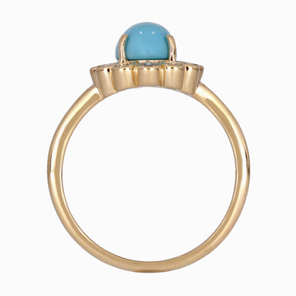 Buy 14K Solid Gold Antique Turquoise and Diamond Ring