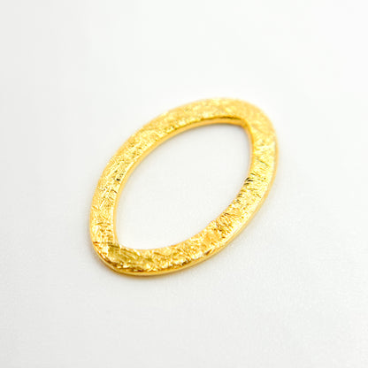 GPBS9. 15MM Gold-plated Sterling Silver Brushed Marquis Connector