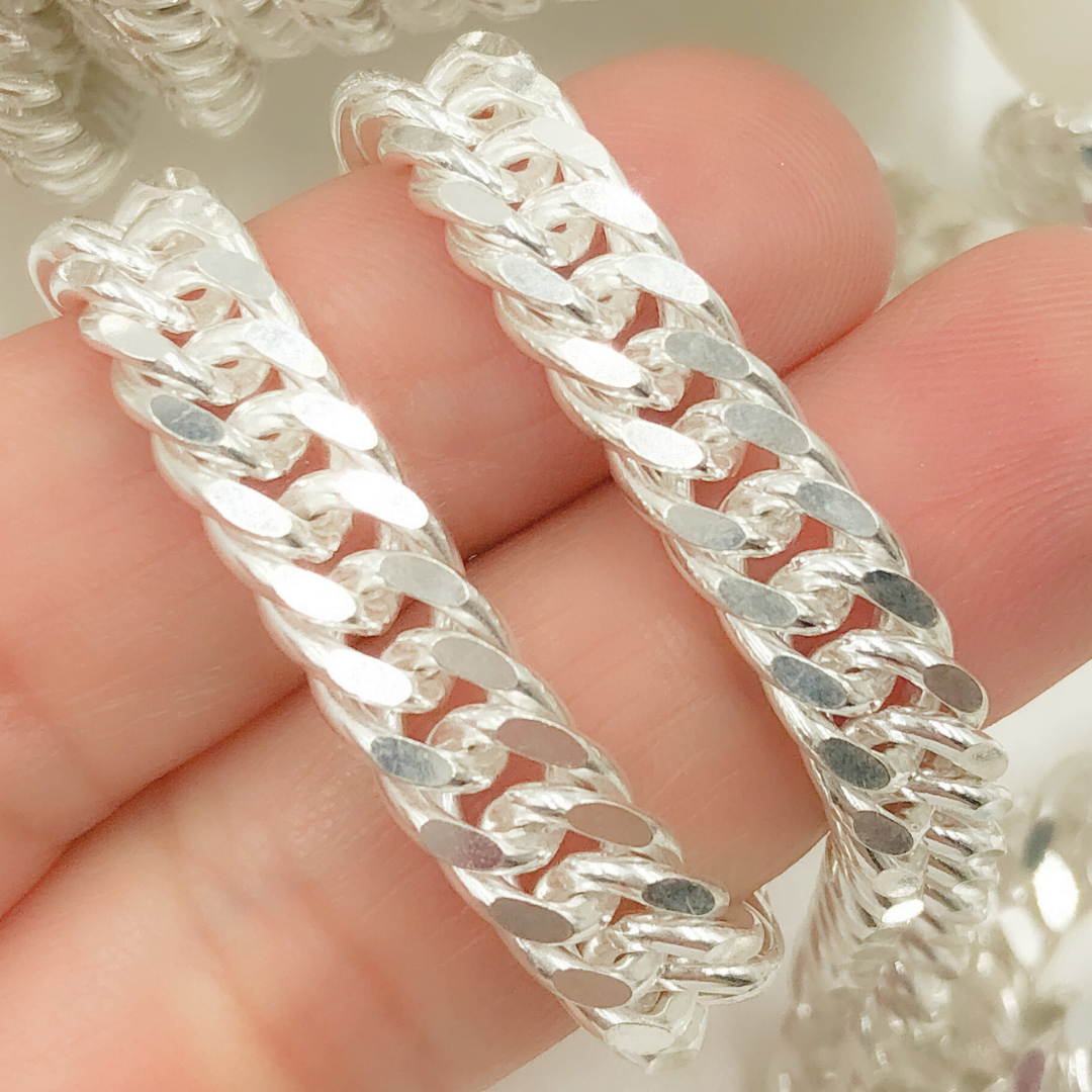 925 Sterling Silver Double Curb Chain. Y69SS