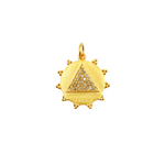 Load image into Gallery viewer, 14K Solid Gold Charm. Circle Pendant with Diamonds. GDP248
