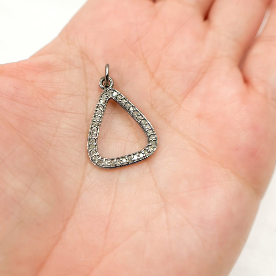 DC033. Diamond Sterling Silver Triangle Pendant