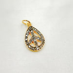 Load image into Gallery viewer, DC519. Diamond Sterling Silver Drop Peace Pendant
