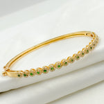 Load image into Gallery viewer, 14K Solid Gold Bangle with Diamonds and Stones. KG248
