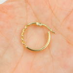 Load image into Gallery viewer, GER108. 14K Solid Gold Hoop with Flat and Curb section
