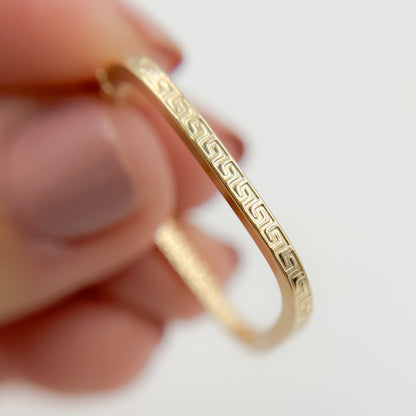 Buy Now 14K Solid Gold Textured Square Hollow Hoop Earrings