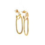 Load image into Gallery viewer, 15850022597. 14k Solid Gold Flat Oval Hollow Dangle Earrings
