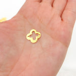 Load image into Gallery viewer, GPBS16. 15mm Gold-plated Sterling Silver Brushed Flower Connector