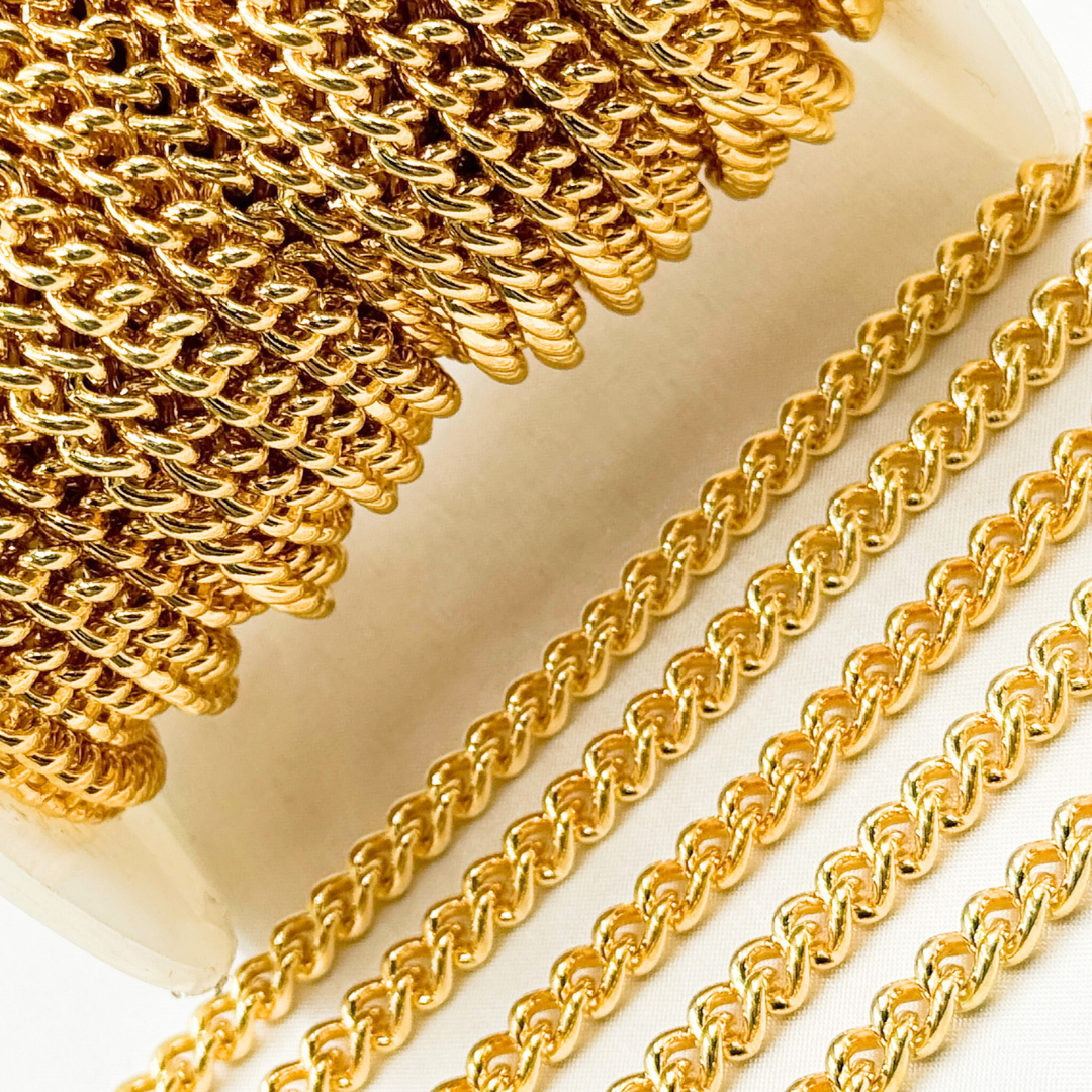 6007CHRGP. Gold Plated 925 Sterling Silver Curb Chain