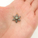 Load image into Gallery viewer, DSC033. Diamond Sterling Silver Flower Charm with Gemstone
