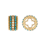 Load image into Gallery viewer, CME00244TQ. 14K Solid Gold Diamond and  Turquoise Charm