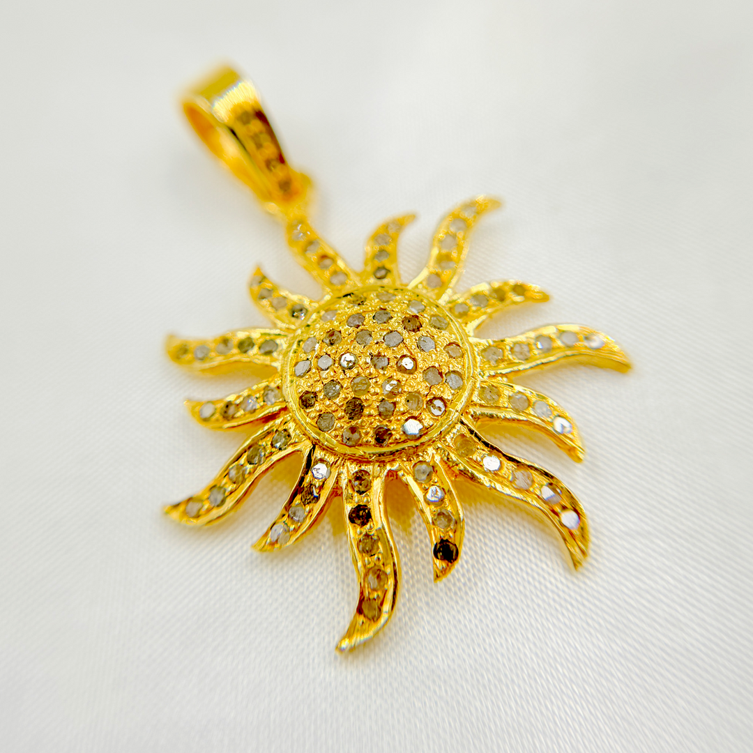 DP270. Diamond Sterling Silver Sun Pendant