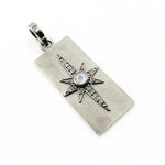 Load image into Gallery viewer, DP467. Diamond Sterling Silver Rectangle Star Pendant with Gemstone
