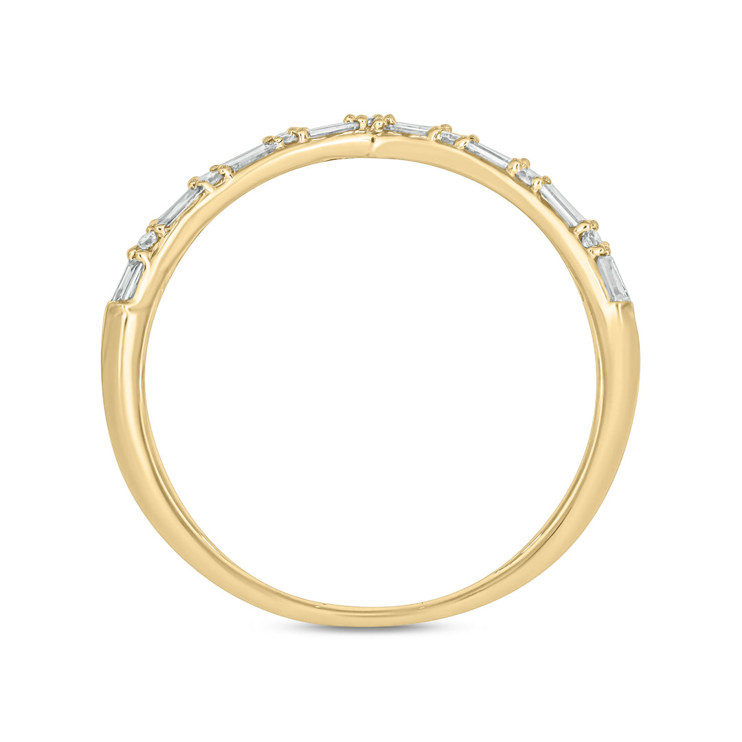 14k Solid Gold Diamond Criss Cross Ring. RFF16001