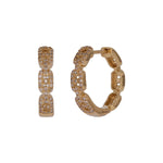 Load image into Gallery viewer, EHF57624. 14K Solid Yellow Gold Diamond Hoop Earrings