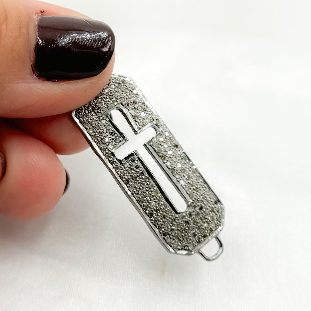 DC967. Diamond Sterling Silver Cross Connector