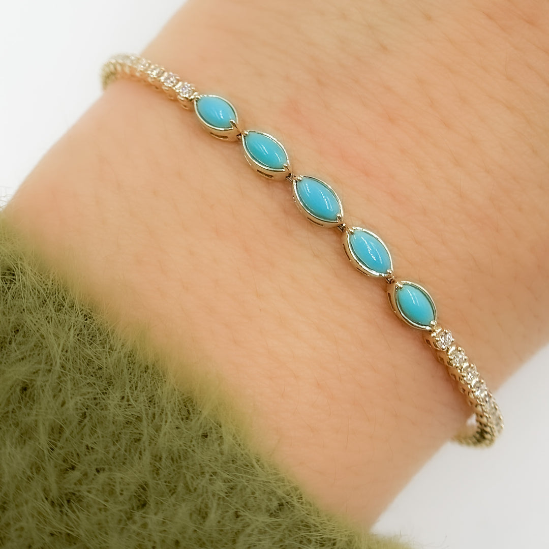 BNG68562. 14K Solid Yellow Gold Gemstone and Diamond Fancy Bangle
