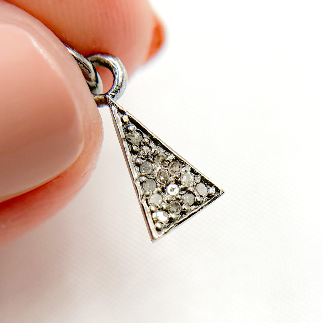 DC929. Diamond Sterling Silver Triangle Charm