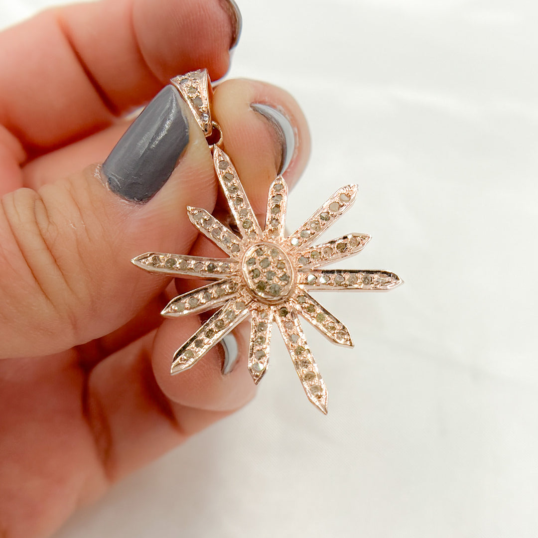 DP278. Diamond & Sterling Silver Sun Pendant