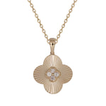 Load image into Gallery viewer, PFB33136. 14K Solid Gold Clover Diamond Necklace