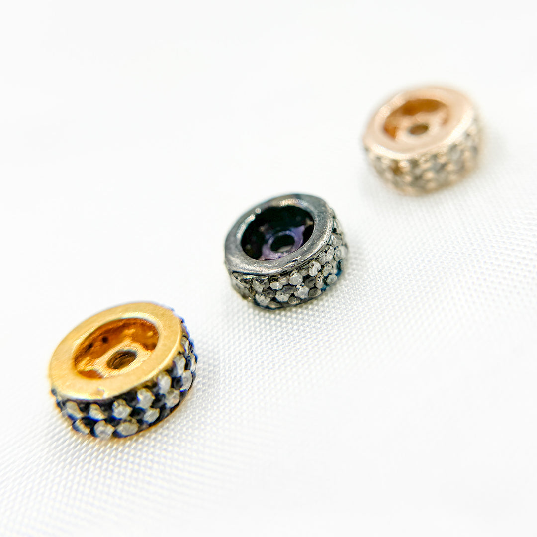 DC804. Diamond & Sterling Silver Spacer Bead