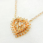 Load image into Gallery viewer, 14k Solid Gold Diamond Heart Baguette Necklace. NFE71233
