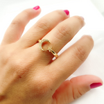 Load image into Gallery viewer, 14K Solid Gold Diamond Moon &amp; Star Ring. RFA15429
