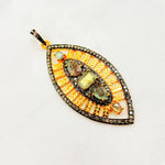 Load image into Gallery viewer, DP208. Diamond &amp; Sterling Silver Leaf Shape Pendant with Gemstone
