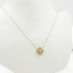 Load image into Gallery viewer, 14k Solid Gold Diamond Flower Baguette Necklace. NFF71216
