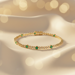 Load image into Gallery viewer, BTL65393EM. 14k Solid Gold Diamond and Gemstone Tennis Bracelet