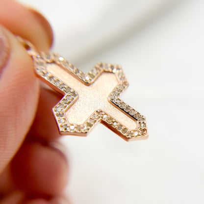 DP372. Diamond Sterling Silver Cross Pendant